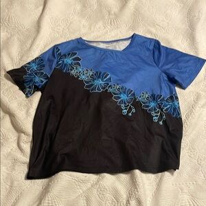 Black and Blue Boxy Short Sleeve T-Shirt